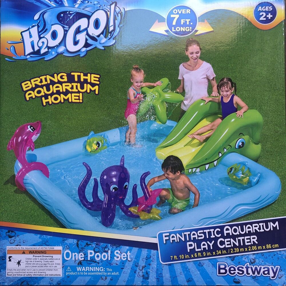 Bestway H2O GO Fantastic Aquarium Play Center Inflatable Pool Detachable Slide
